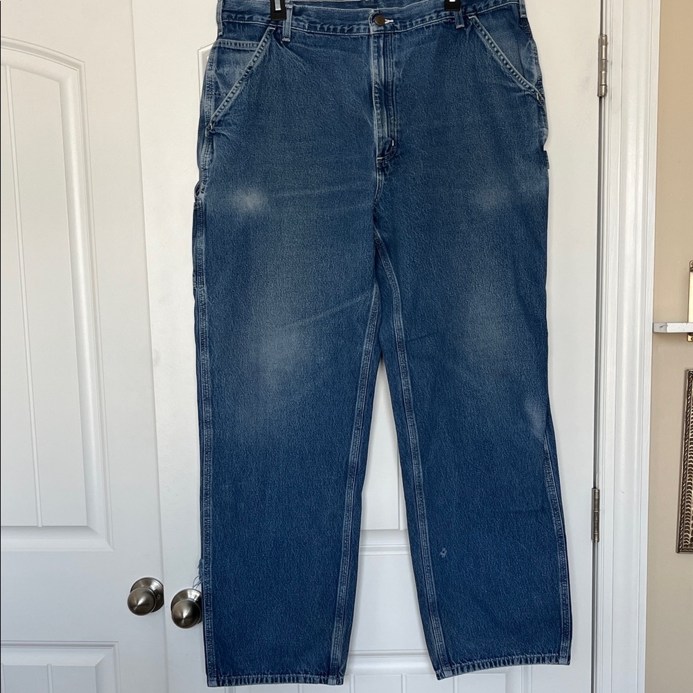 Well Worn Carhartt Men’s Loose Fit Work Dungarees Size 40x34‎